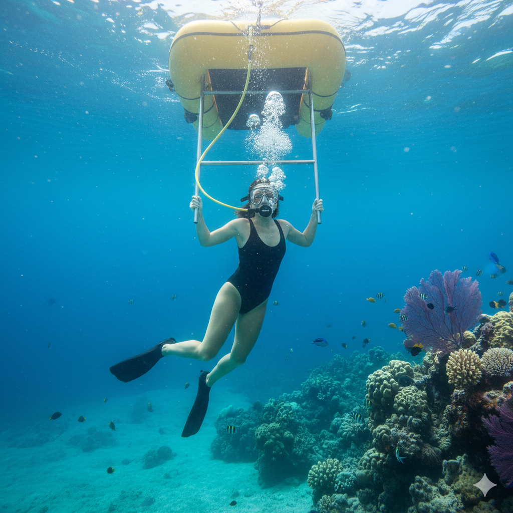 SNUBA – RESPIRA BAJO EL MAR SIN SER BUZO
Explora el fondo marino con total seguridad y sin certificación