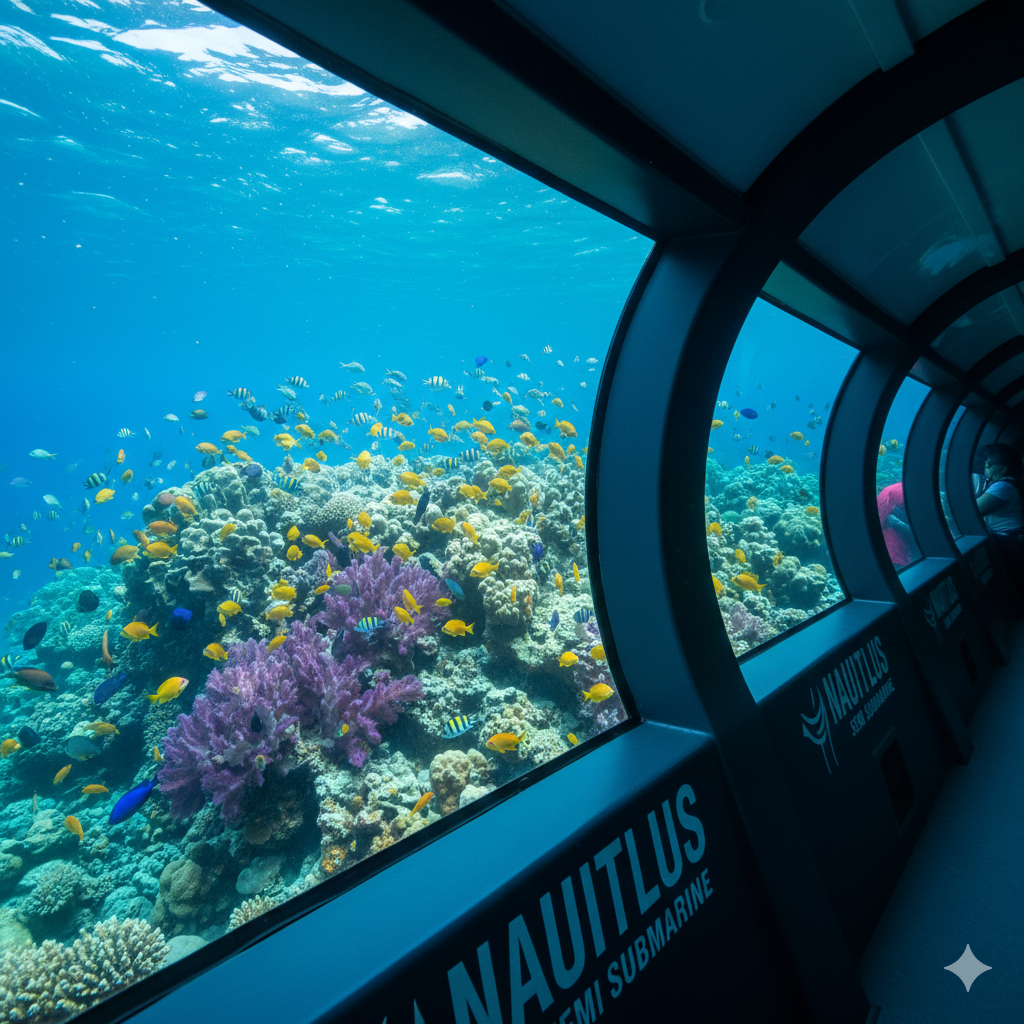SEMI SUBMARINO NAUTILUS – AVENTURA SUBMARINA SIN MOJARTE
Explora el fondo marino de San Andrés desde un submarino turístico