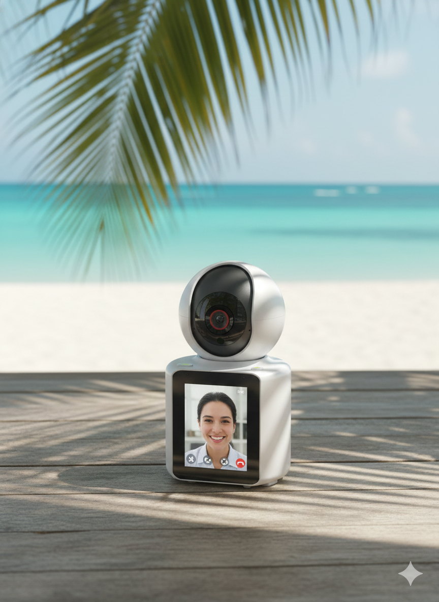 Cámara Robótica 1080P con Videollamada – Seguimiento Automático + Pantalla Interactiva