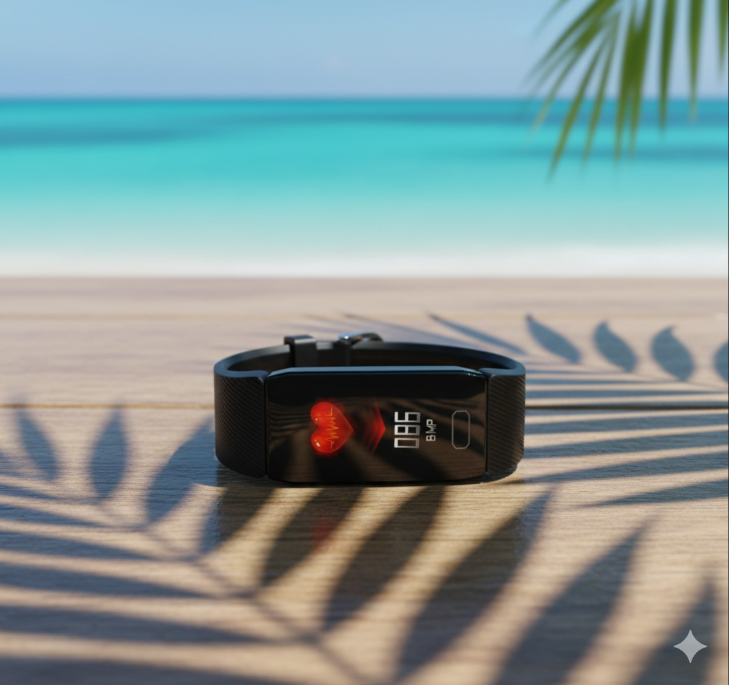 Smart Band Q1 – Pulsera Inteligente Fitness | Ritmo Cardíaco + Pasos + Notificaciones
