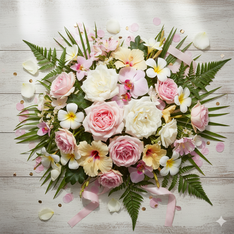 Flores naturales y arreglos decorativos tropicales para eventos y regalos en San Andrés.