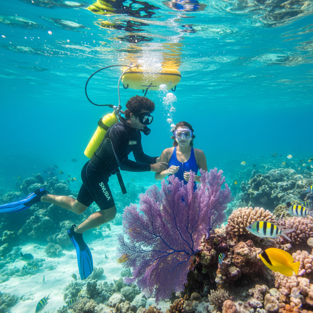 SNUBA – RESPIRA BAJO EL MAR SIN SER BUZO

Explora el fondo marino con total seguridad y sin certificación