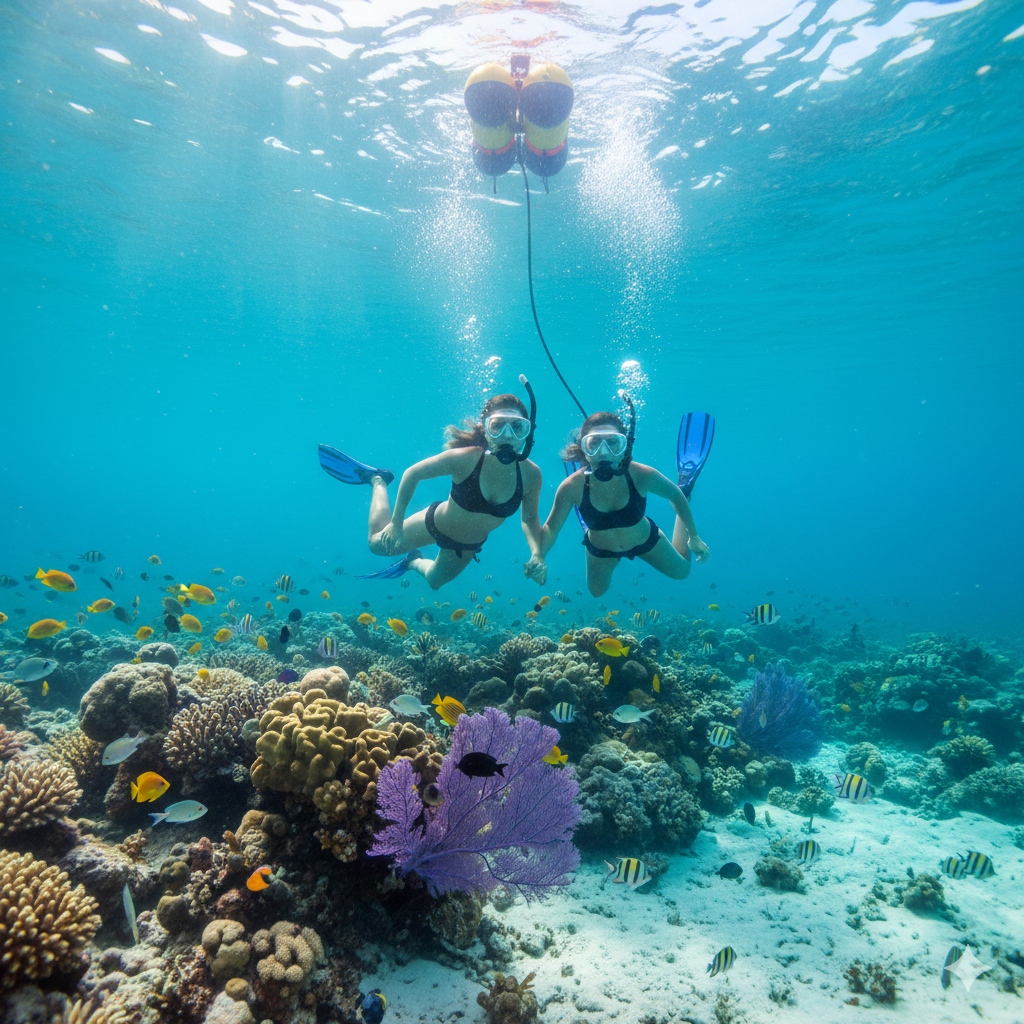 SNUBA – RESPIRA BAJO EL MAR SIN SER BUZO

Explora el fondo marino con total seguridad y sin certificación