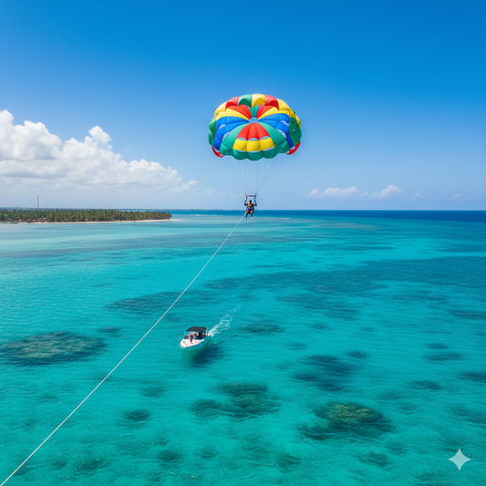 PARASAIL – VUELA SOBRE EL MAR DE LOS 7 COLORES

Vista aérea inolvidable del Caribe desde las alturas