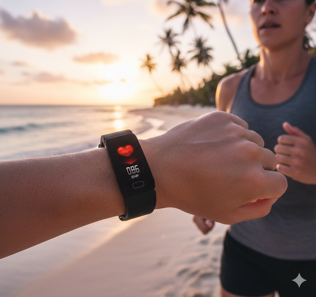 Smart Band Q1 – Pulsera Inteligente Fitness | Ritmo Cardíaco + Pasos + Notificaciones