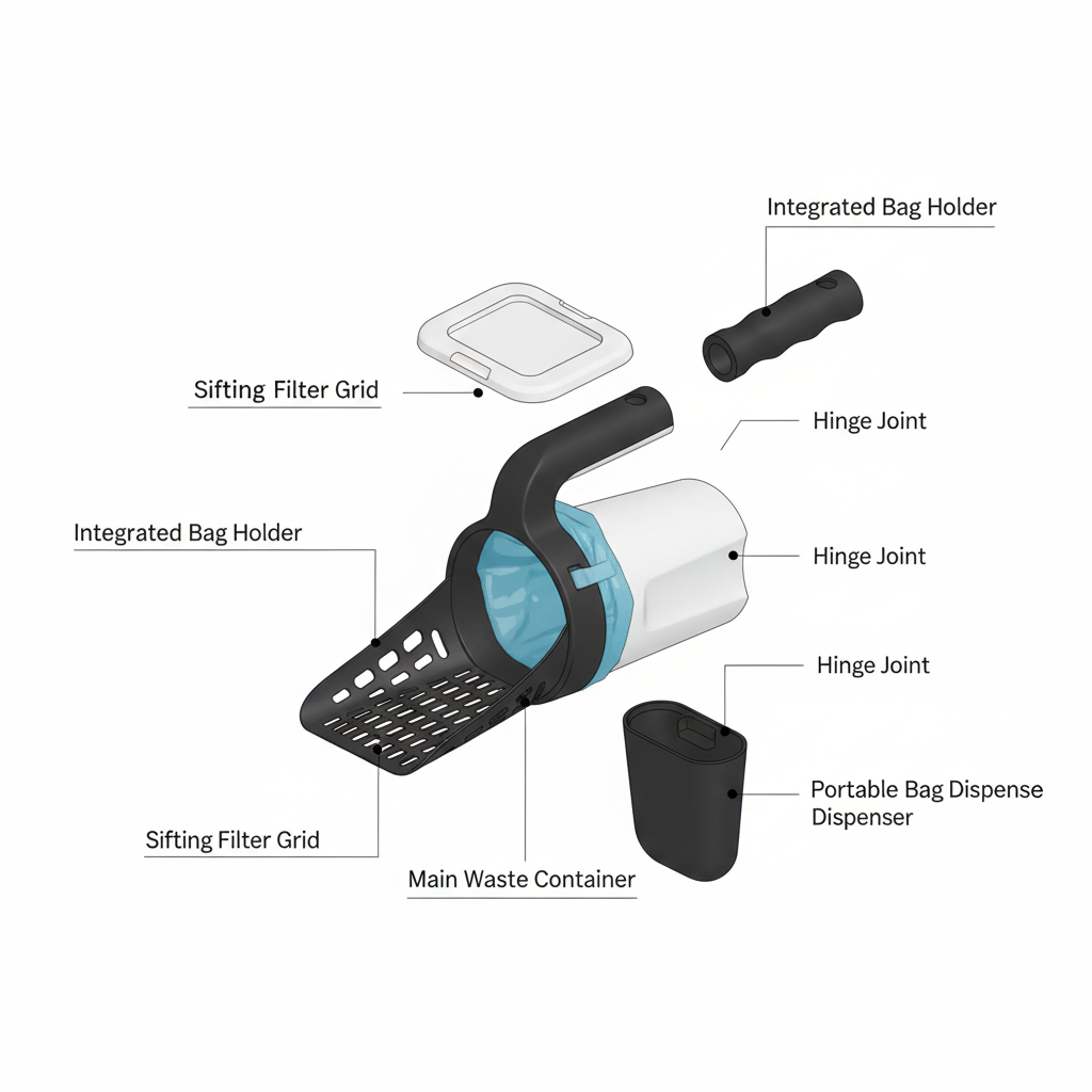 Recogedor de Arena para Gato 2 en 1 con Bolsas – Limpieza Rápida & Sin Olores
