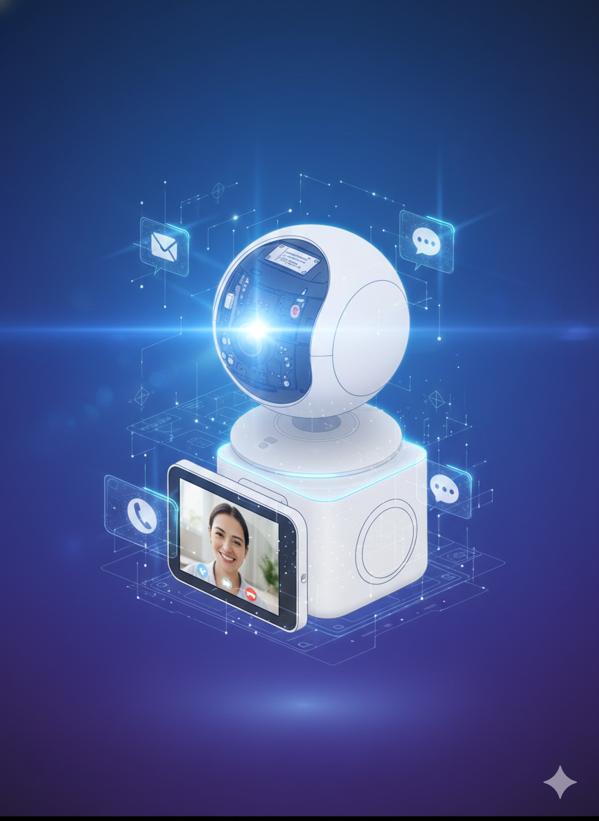 Cámara Robótica 1080P con Videollamada – Seguimiento Automático + Pantalla Interactiva