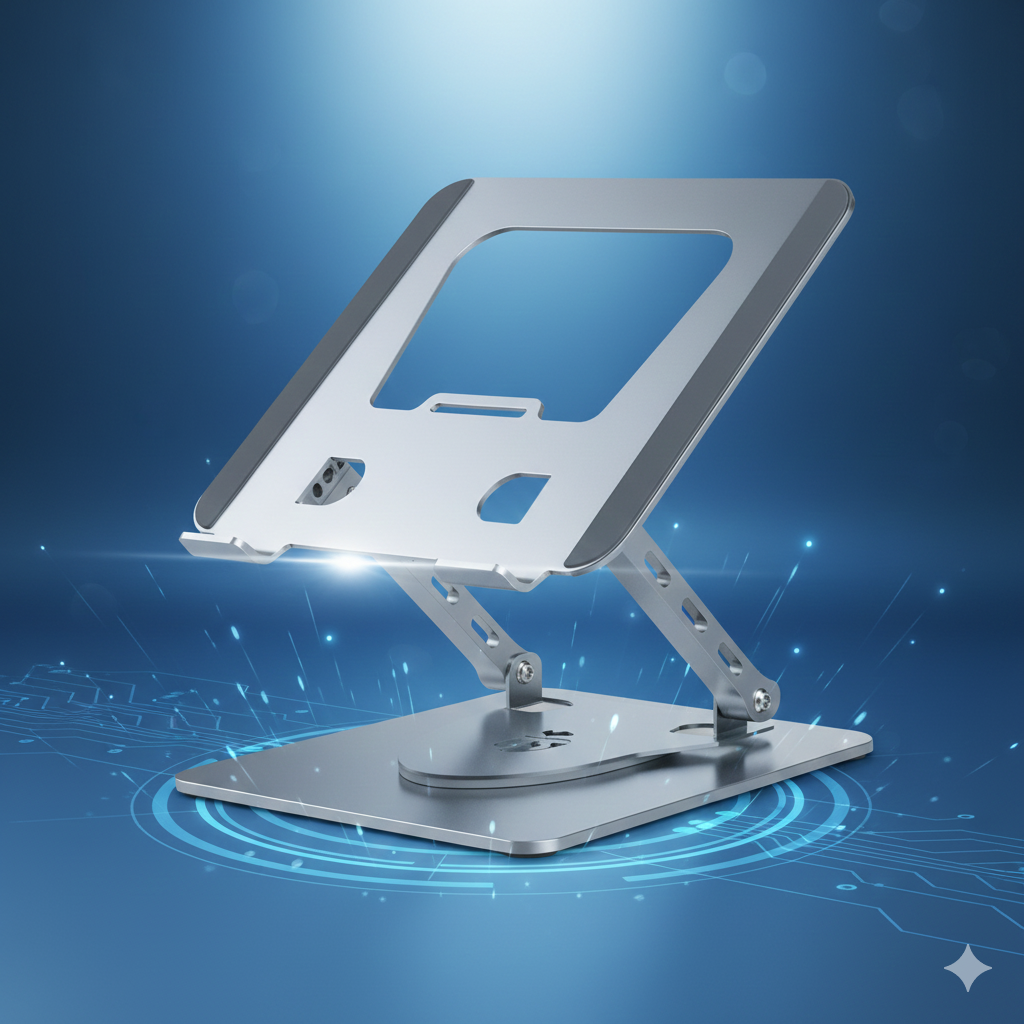 Base Metálica Ajustable para Laptop J29 – Ergonómica, Plegable & Ultra Resistente