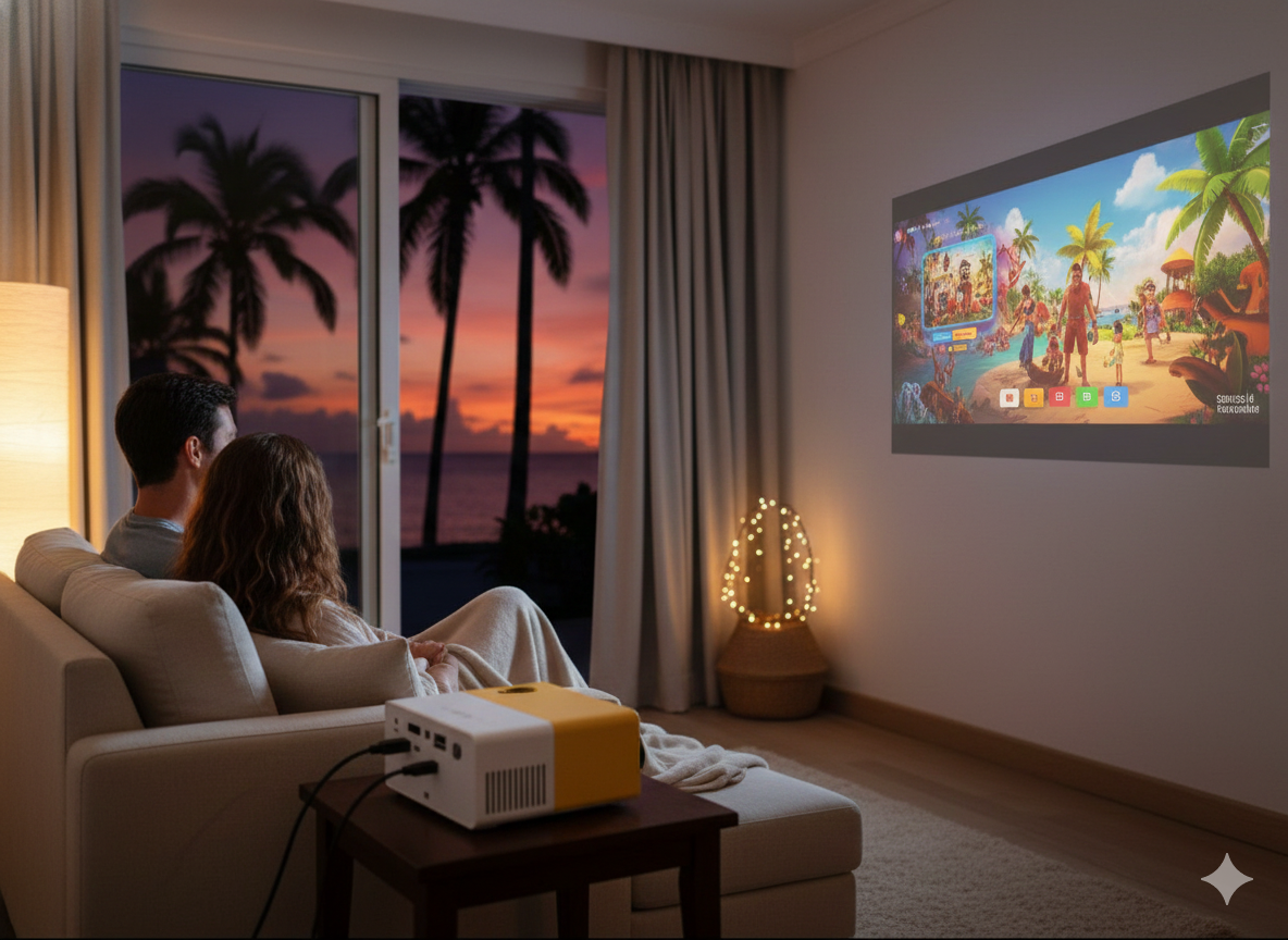 Mini Proyector Portátil HDMI 1080 – Proyección HD para Hogar & Oficina