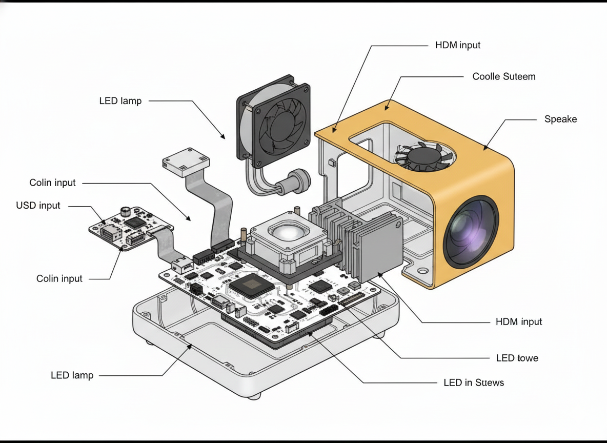 Mini Proyector Portátil HDMI 1080 – Proyección HD para Hogar & Oficina