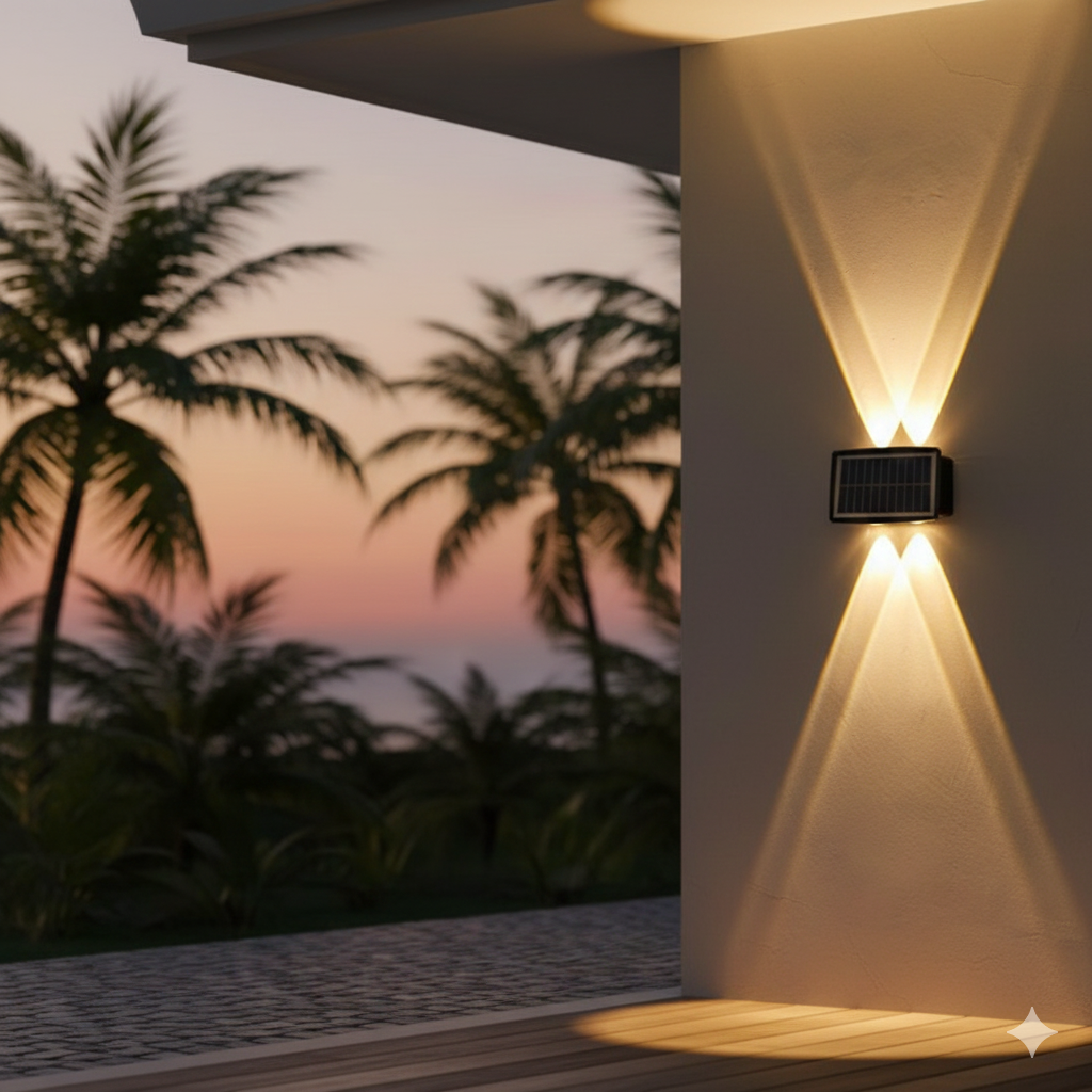 Lámpara Solar de Pared IP65 – Sensor de Movimiento, Exterior & Ahorro Energético