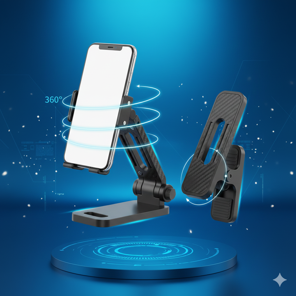 Holder Multifuncional de Mesa 360° – Soporte Ajustable para Celular / Tablet
